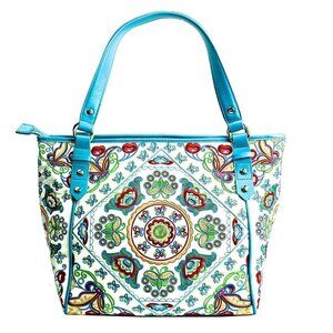 Fricaine Bright Morning (Blue) Embroidered Tote